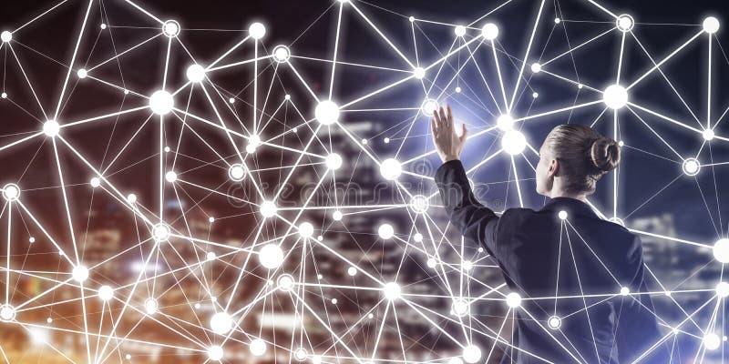 Nowożytne technologie bezprzewodowe i networking jak narzędzie dla effectiv ilustracji Nowożytne technologie bezprzewodowe i networking jak narzędzie dla effectiv ilustracji