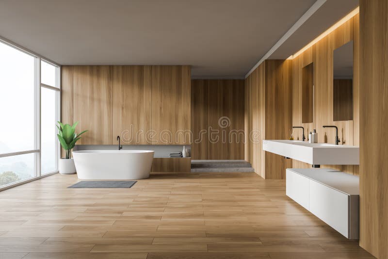 Modern design bathroom interior. 3d rendering. Modern design bathroom interior. 3d rendering