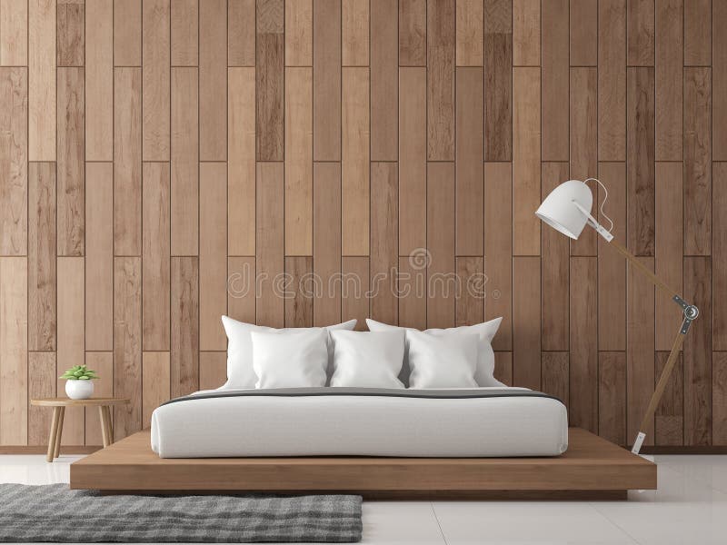 Nowożytnej współczesnej sypialni 3d renderingu wewnętrzny wizerunek ilustracji
