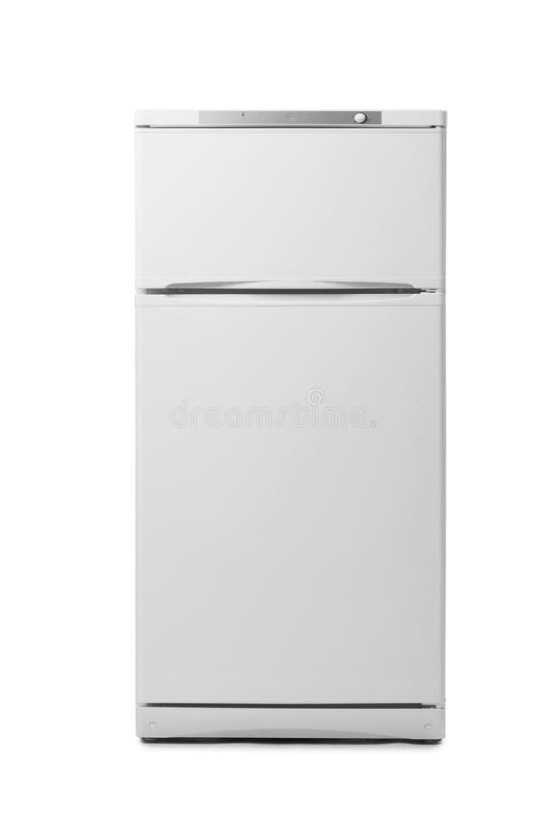 Nowożytny fridge odizolowywający na białym tle