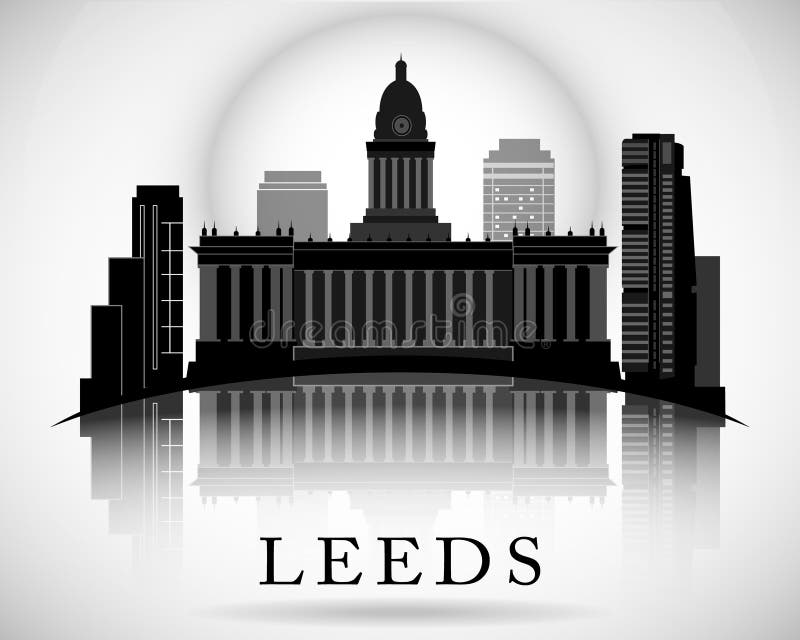 Nowożytny Leeds miasta linii horyzontu projekt england royalty ilustracja