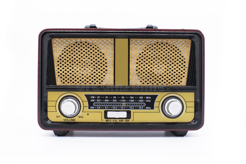 Nowożytny retro radio odizolowywający na białym tle zdjęcie stock Nowożytny retro radio odizolowywający na białym tle zdjęcie stock