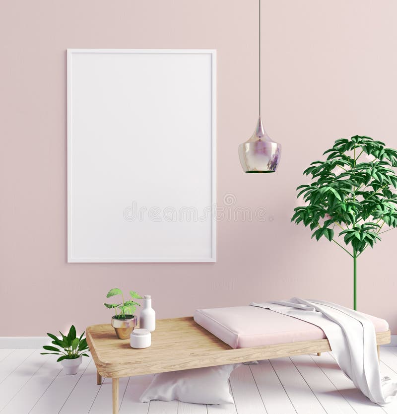 Nowożytny wnętrze skandynawa styl ilustracja 3 d plakat m royalty ilustracja Nowożytny wnętrze skandynawa styl ilustracja 3 d plakat m royalty ilustracja