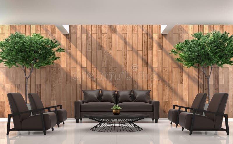 Nowożytny współczesny żywy izbowy wnętrza 3d renderingu wizerunek ilustracja wektor