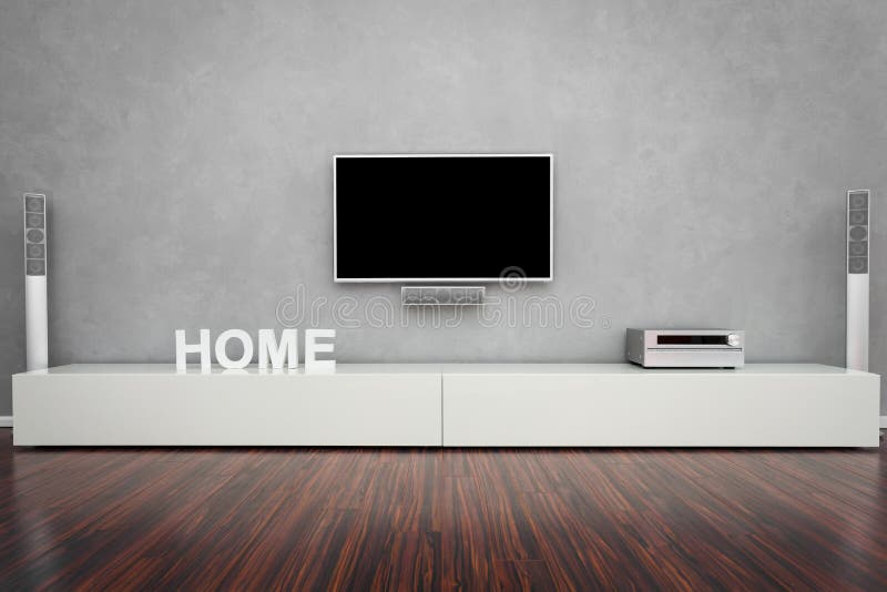Modern Living Room Interior with Home-Entertainment. Modern Living Room Interior with Home-Entertainment
