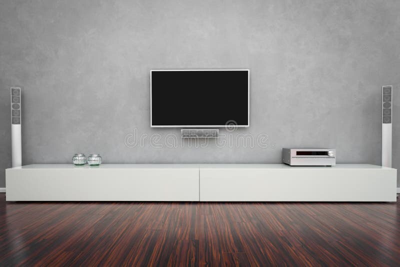 Modern Living Room Interior with Home-Entertainment. Modern Living Room Interior with Home-Entertainment