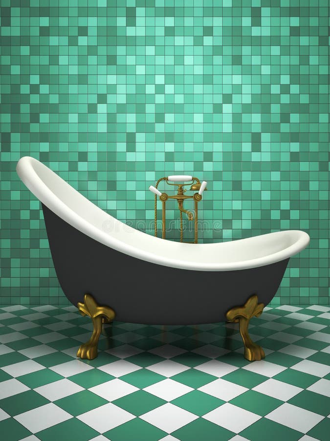 Modern interior of the turquoise bathroom 3D rendering. Modern interior of the turquoise bathroom 3D rendering
