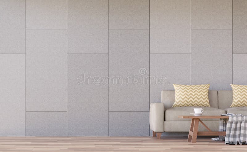 Nowożytny żywy izbowy wnętrza 3d renderingu wizerunek ilustracji