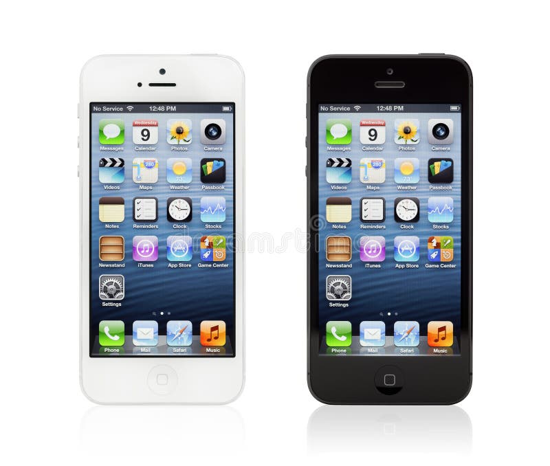 Nowy Czarny I Biały Jabłczany iphone 5 obrazy stock Nowy Czarny I Biały Jabłczany iphone 5 obrazy stock