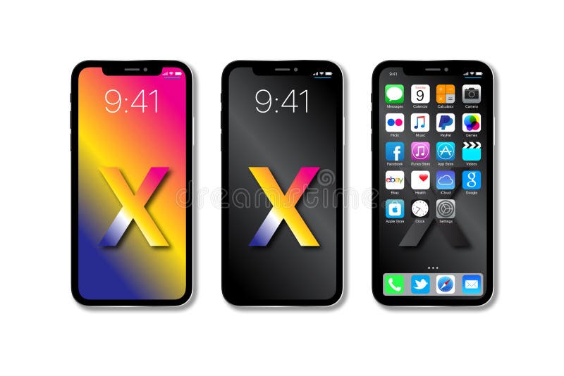 Nowy Jabłczany IPhone X royalty ilustracja Nowy Jabłczany IPhone X royalty ilustracja