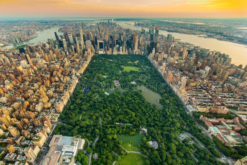 Nowy Jork centrali parka widok z lotu ptaka w lecie