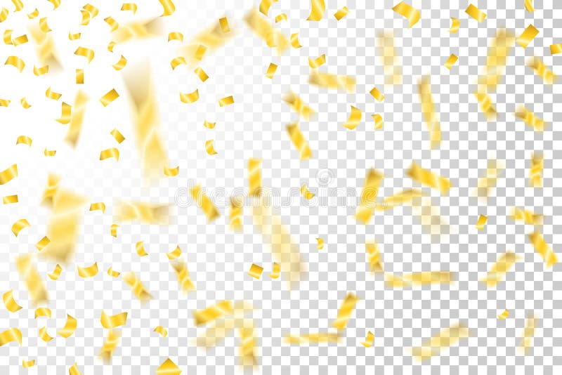 Nowy Rok confetti padają złoto z przejrzysty tło odizolowywającym wektorem ilustracji Nowy Rok confetti padają złoto z przejrzysty tło odizolowywającym wektorem ilustracji