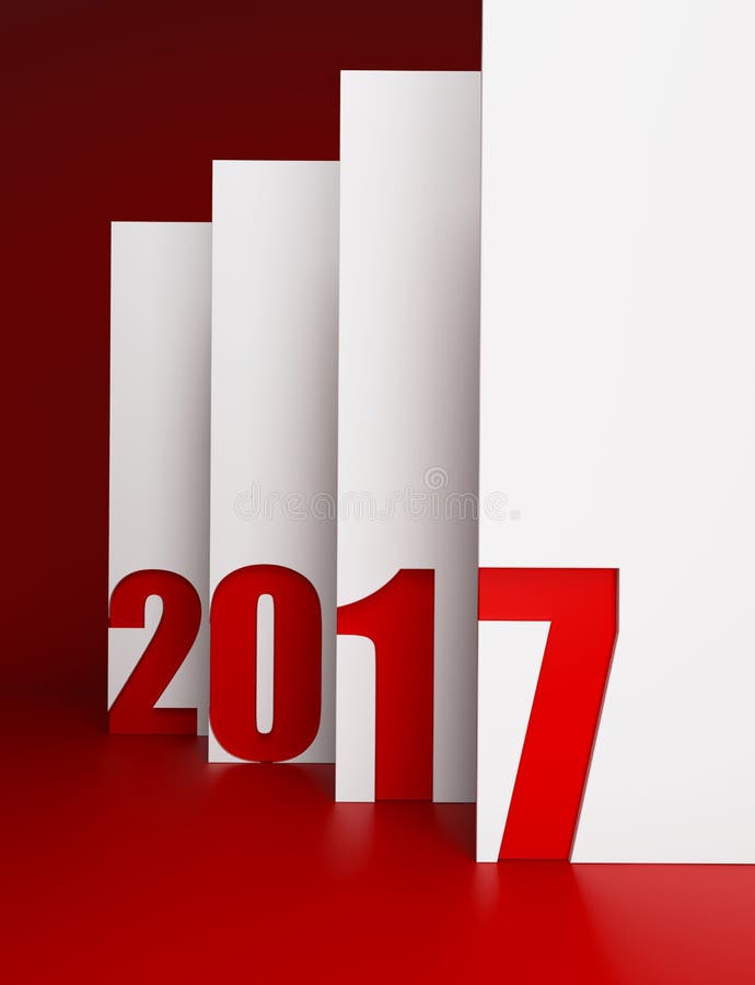 Nowy rok 2017, 3d rendering royalty ilustracja Nowy rok 2017, 3d rendering royalty ilustracja