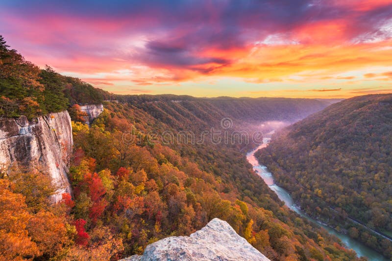 Nowy Rzeczny wąwóz, Zachodnia Virginia, usa fotografia stock