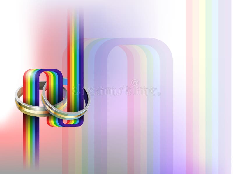 Vector wedding rings on rainbow path, eps10 file, gradient mesh and transparency used,. Vector wedding rings on rainbow path, eps10 file, gradient mesh and transparency used,