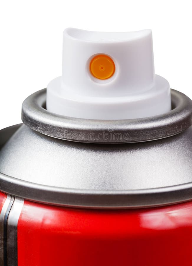 Closeup of Red Aerosol Can Nozzle Stock Photo Image of metal, nozzle