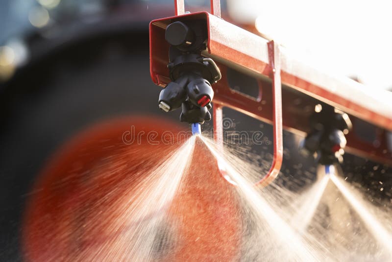 Nozzle of the Tractor Sprinklers Stock Photo Image of agricultural