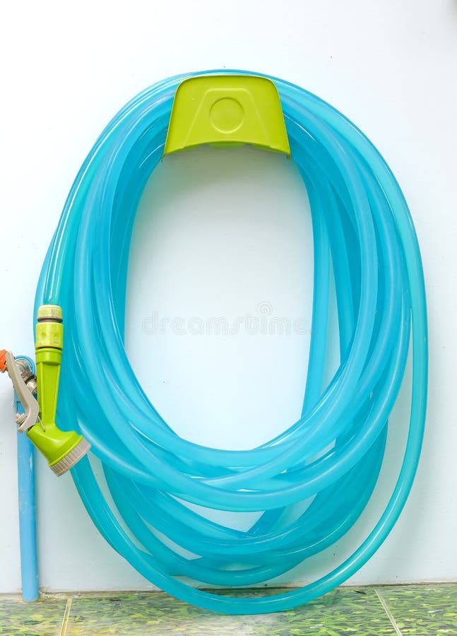 Nozzle with Water Hose that Hung on the Wall Stock Image Image of