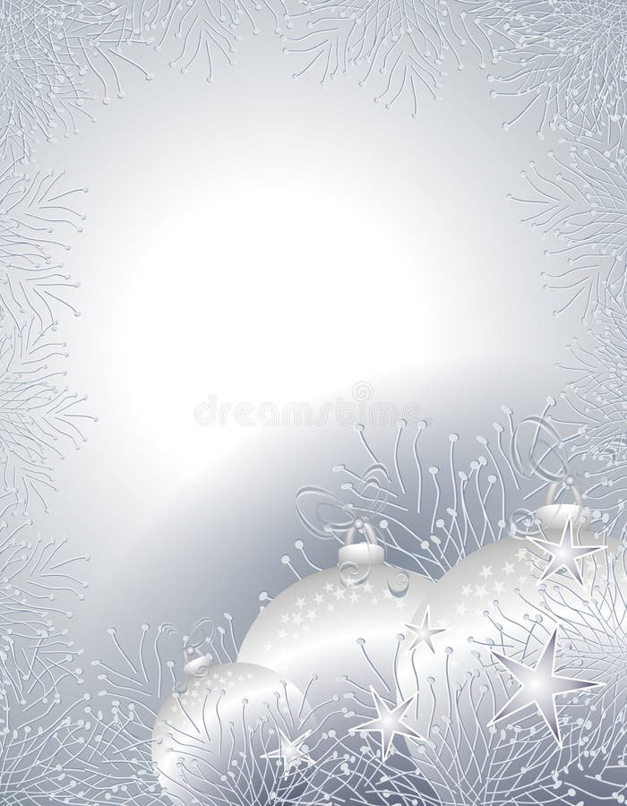 Noël argenté ornemente le cadre ou la trame illustration stock Noël argenté ornemente le cadre ou la trame illustration stock
