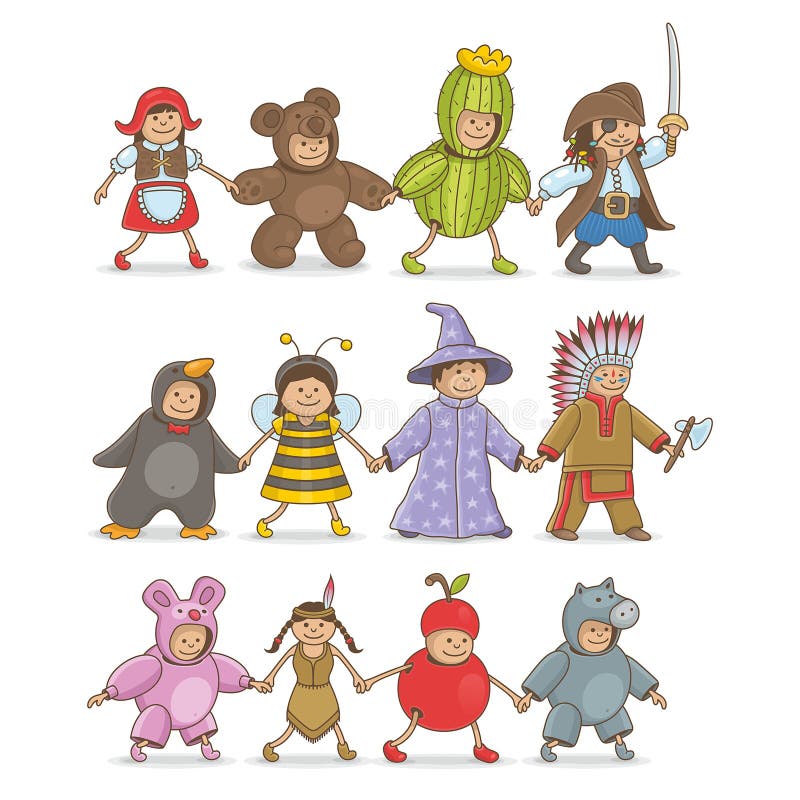 Noël costume des enfants illustration de vecteur Noël costume des enfants illustration de vecteur