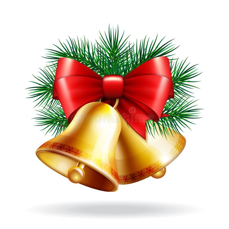 Noël des cloches 3d d'or illustration libre de droits Noël des cloches 3d d'or illustration libre de droits