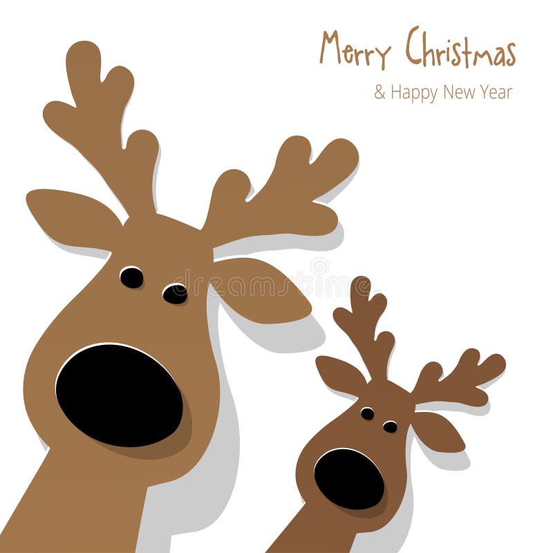 Noël deux rennes brunissent sur un fond blanc illustration stock Noël deux rennes brunissent sur un fond blanc illustration stock