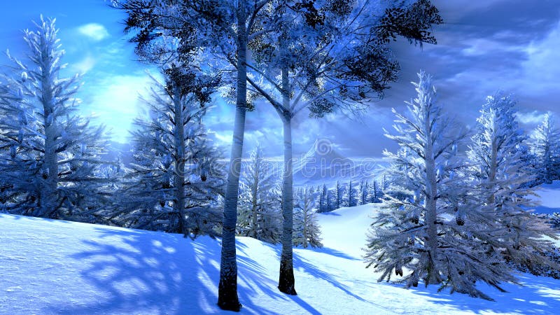 Noël, forêt magique illustration stock