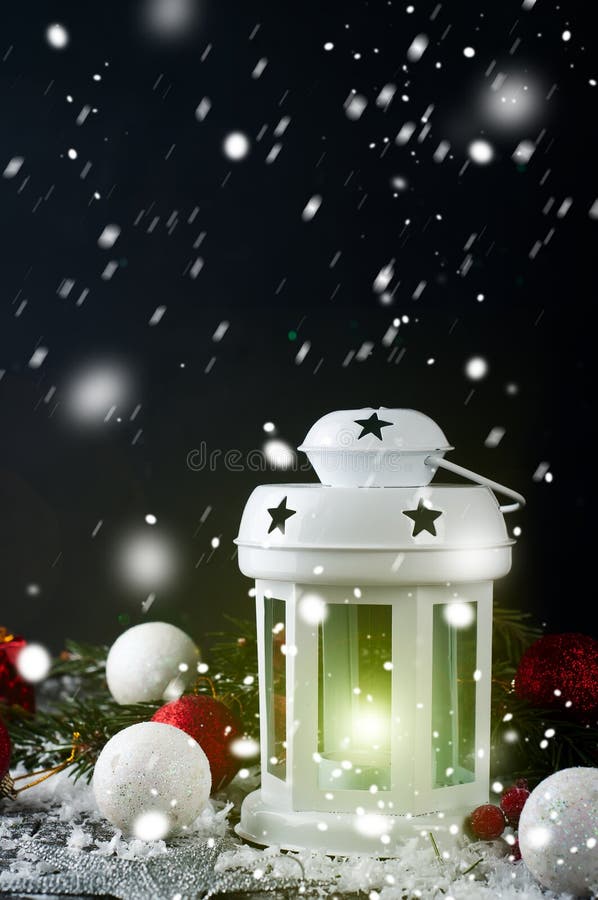 Noël latern avec la décoration images libres de droits Noël latern avec la décoration images libres de droits
