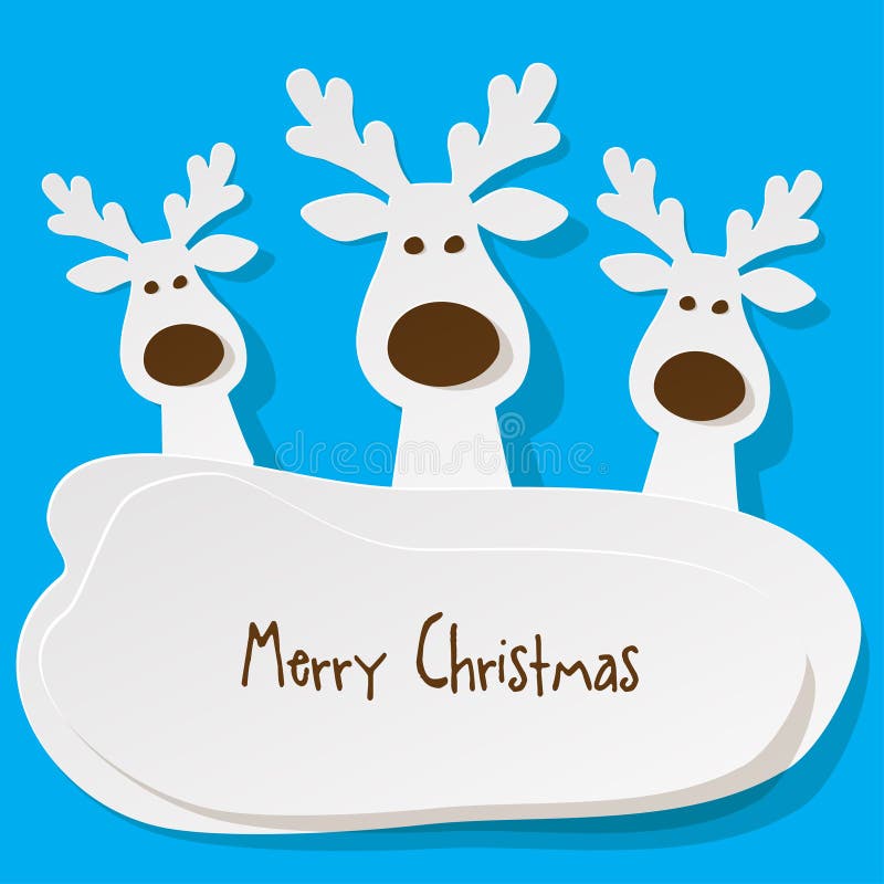 Noël trois rennes blancs sur a sur le fond de turquoise illustration libre de droits Noël trois rennes blancs sur a sur le fond de turquoise illustration libre de droits