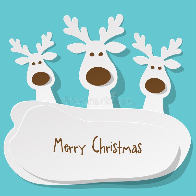 Noël trois rennes blancs sur a sur le fond de turquoise illustration libre de droits Noël trois rennes blancs sur a sur le fond de turquoise illustration libre de droits