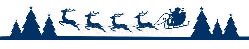 Noël volant Sleigh de bannière avec Forest Blue illustration de vecteur Noël volant Sleigh de bannière avec Forest Blue illustration de vecteur