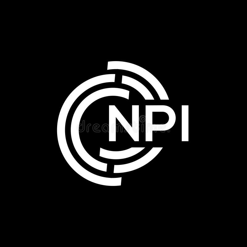 NPI letter logo design. NPI monogram initials letter logo concept. NPI letter design in black background stock illustration