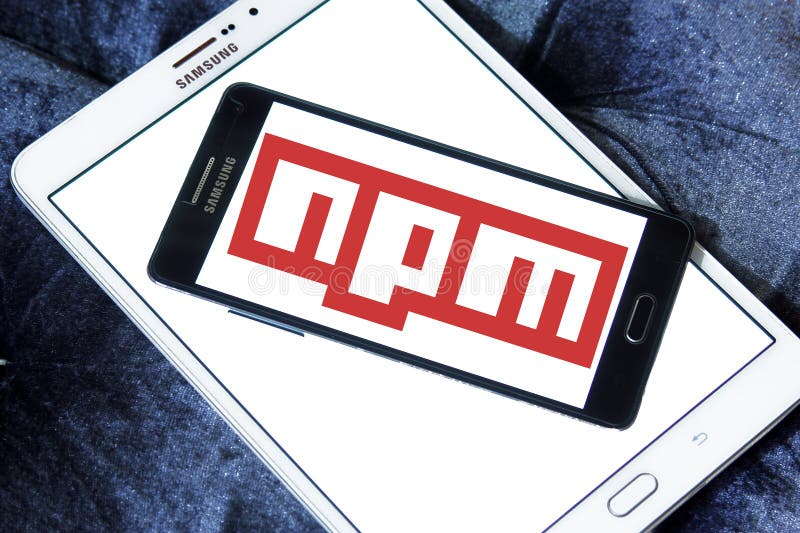 Npm software logo editorial stock image. Image of mobile - 121280709