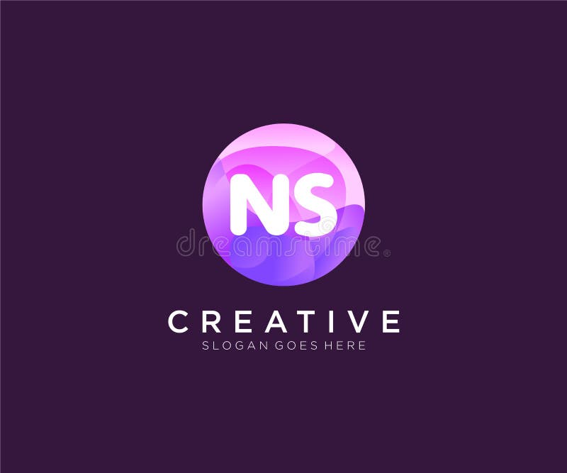 NS initial logo With Colorful Circle template vector vector illustration