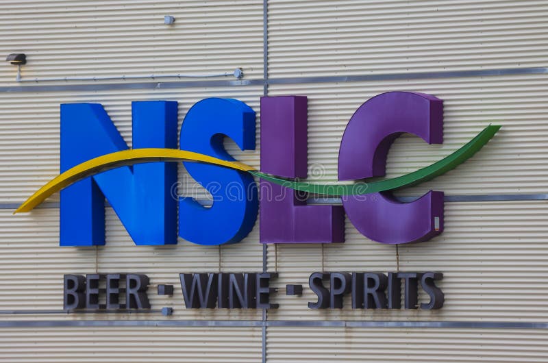 NSLC (Nova Scotia Liquor Corporation) Liquor storefront banner. HALIFAX, NOVA SCOTIA, CANADA