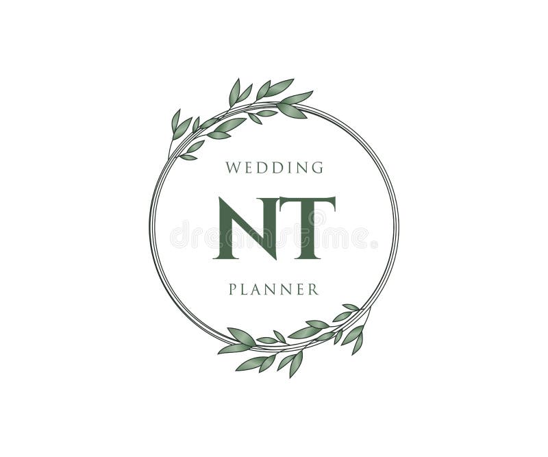 Initials NT letters logo, hipster monogram boutique emblem