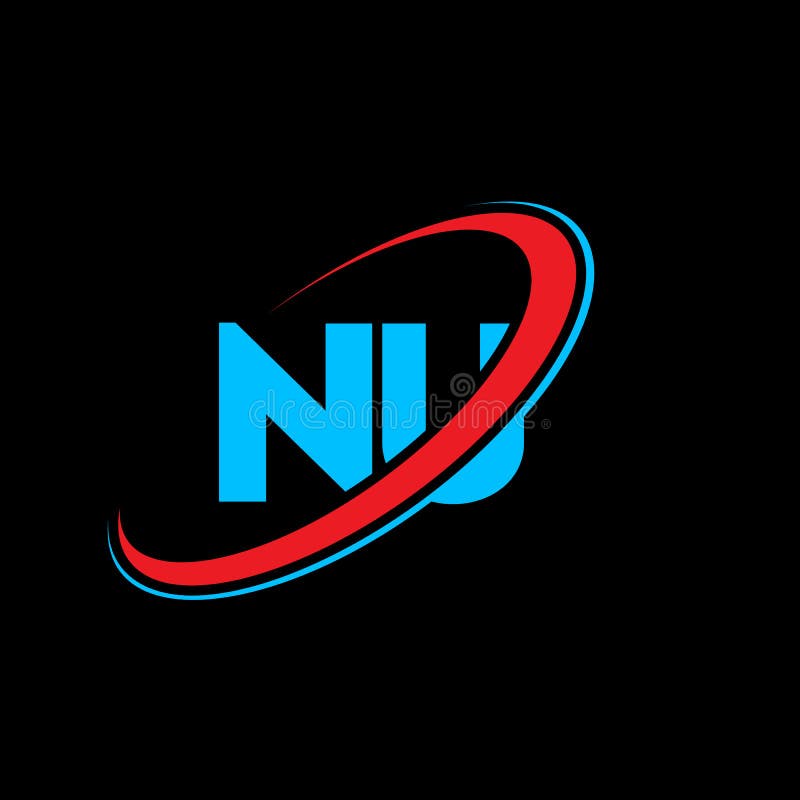 Initial Letter NU Logo Line Unique Modern Stock Vector - Illustration ...