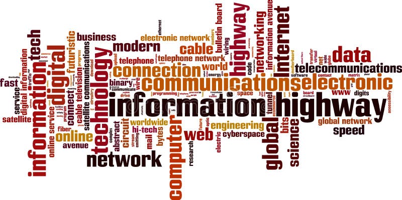 Nuage de mot d'autoroute de l'information illustration libre de droits Nuage de mot d'autoroute de l'information illustration libre de droits