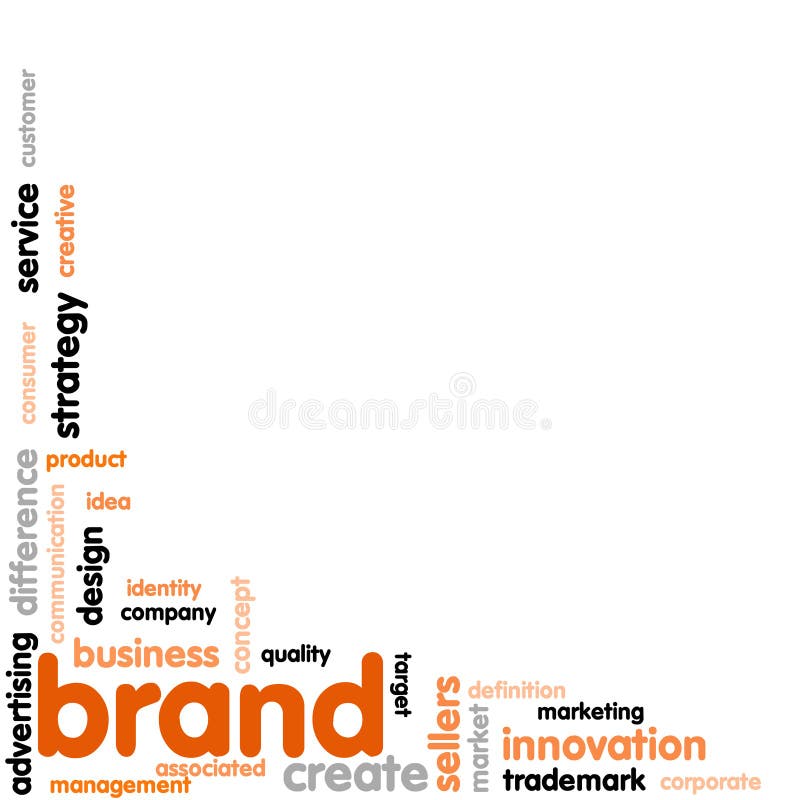 Nuage de mot de concept de marque illustration libre de droits Nuage de mot de concept de marque illustration libre de droits