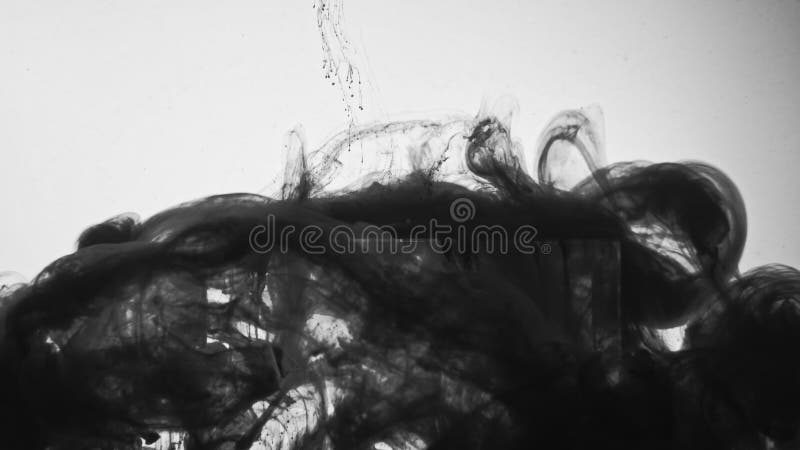 Nuage de vapeur encre noire éclaboussure verre cube eau banque de vidéos