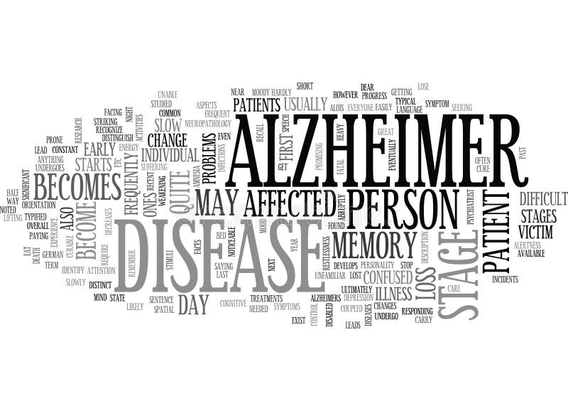 Nuage de Word de recherches d'Alzheimer illustration de vecteur Nuage de Word de recherches d'Alzheimer illustration de vecteur