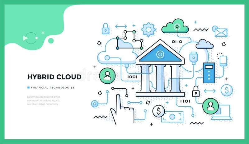 Nuage hybride Tendances de technologies financières illustration de vecteur Nuage hybride Tendances de technologies financières illustration de vecteur