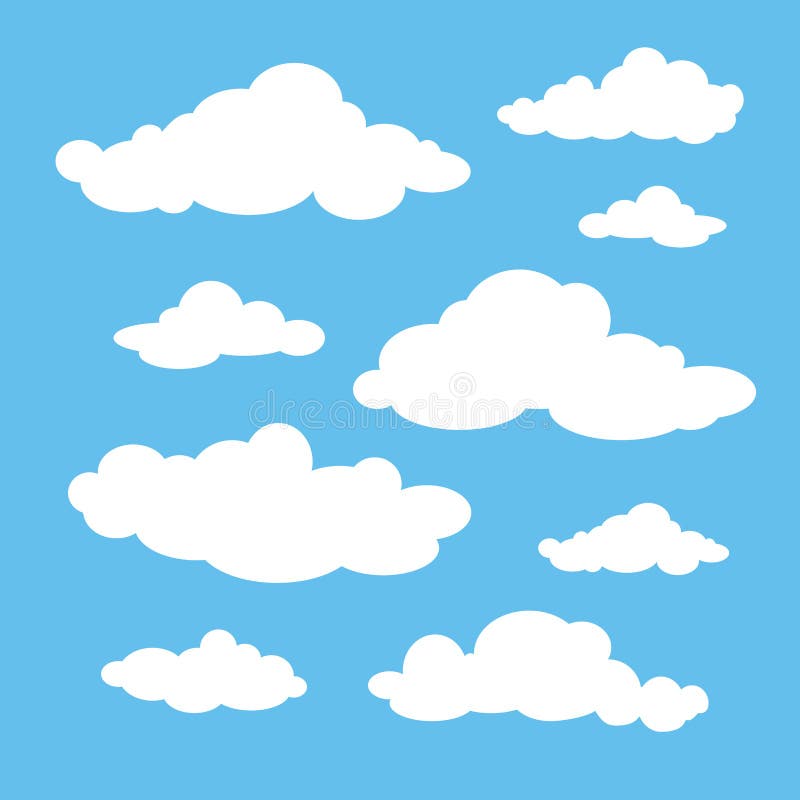 Nuages blancs réglés illustration de vecteur Nuages blancs réglés illustration de vecteur