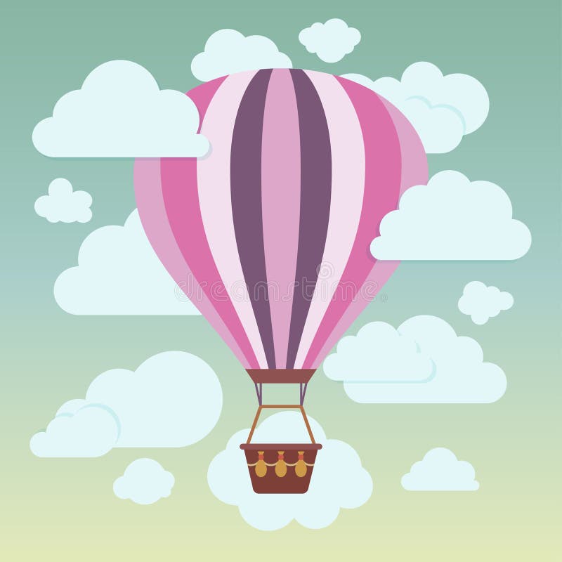 Dirigez Le Ballon à Air Chaud Volant Avec Le Décor De Vintage Illustration  de Vecteur - Illustration du illustration, ballon: 122588408