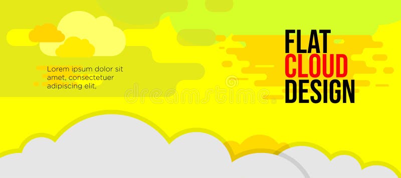 Nuageux jaune de bannière de couleur moderne d'amusement illustration de vecteur Nuageux jaune de bannière de couleur moderne d'amusement illustration de vecteur