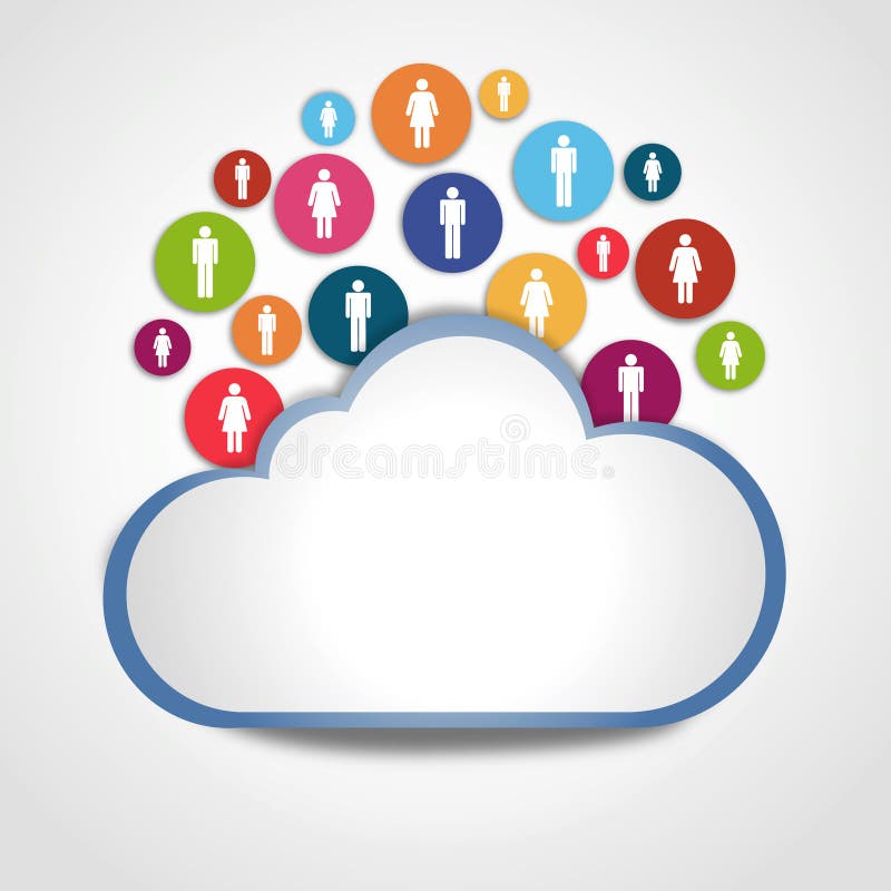 Nube de Internet con la gente social libre illustration Nube de Internet con la gente social libre illustration