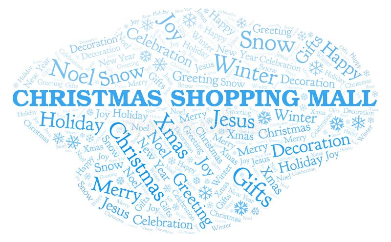 Nube de la palabra del centro comercial de la Navidad ilustración del vector Nube de la palabra del centro comercial de la Navidad ilustración del vector