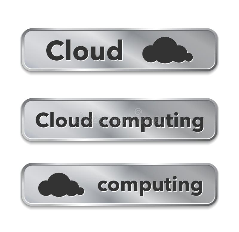 Nube que computa los elementos metálicos de la tela, botones ilustración del vector Nube que computa los elementos metálicos de la tela, botones ilustración del vector