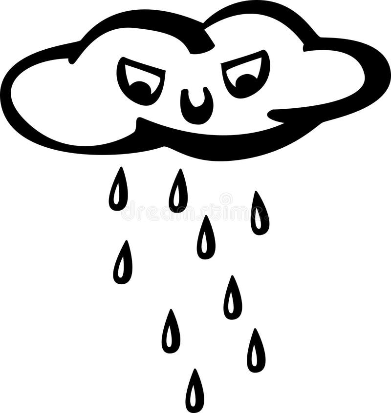 Nube que llueve enojada ilustración del vector. Ilustración de gris -  1917229