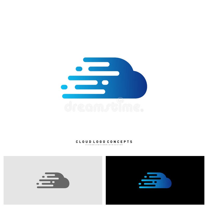 Nube rápida Logo Design Concept Vector Nube Logo Template Vector de la tecnología stock de ilustración